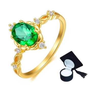 Imagem de Anel De Formatura Feminino Pedras Cursos Variados Presente (Verde, 23)