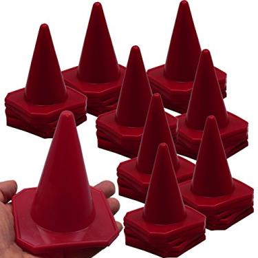 Imagem de Bluedot Trading Mini cones de trânsito de plástico vermelhos de 10 cm | Conjunto de 30 para treinamento de agilidade, corrida de RC, atividades ao ar livre, exercícios esportivos, jogos de festa