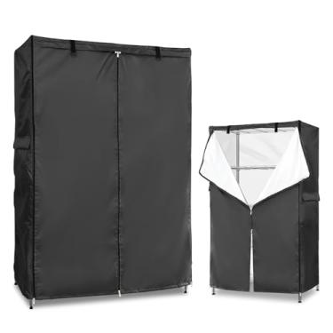 Imagem de Dalema Capas de rack de arame, resistentes 600D à prova de poeira à prova d'água para prateleiras de metal, capa de prateleira de armazenamento com zíper para arames de aro, 121 cm L x 61 cm P x 188