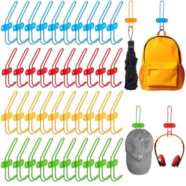 Imagem de Yaocom 40 ganchos de parede coloridos para pendurar na parede, suporte de mochila para jaquetas, roupas, toalhas, roupões, guarda-chuvas, chapéus, quarto, banheiro