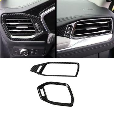 Imagem de XITER 2 peças ABS Cabon Fibra Estilo Frontal Ar Condicionado Acabamento Tampa de Saída de Ventilação para Ford Escape 2020 2021 2022 2023 2024 2025 Acessórios Interiores, Fibra de Carbono