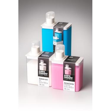 Imagem de Kit Dispenser de Lavanderia | Sabão Líquido | Sabão em pó | Amaciante | Produtos de limpeza | 1,3ml e 2,6ml | BRANCO