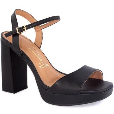 Imagem de Sandália Vizzano Meia Pata Salto Grosso Original 6551-100, Preto, 36