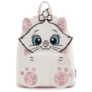 Imagem de Mochila Escolar Infantil Loungefly Disney Marie Floral para Crianças a Partir de 12 Anos, Branca