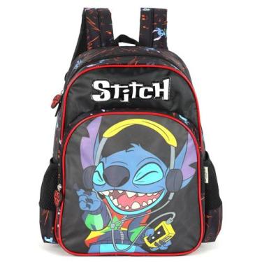 Imagem de Mochila de Costas Infantil Bolso PVC Stitch PRETO - Luxcel