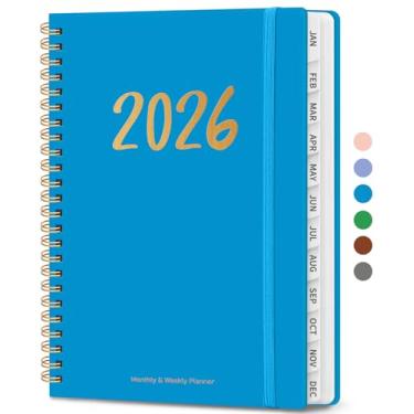 Imagem de Agenda 2026 – Agenda semanal e mensal, janeiro de 2026 a dezembro de 2026, encadernado em espiral, agenda 2026, bolso interno, perfeito para escritório, casa, material escolar – A5 (16 cm x 21,6 cm