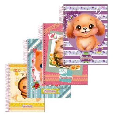Imagem de Caderno Espiral 1 Materia 80 Fls Universitario Sweet 4 Unid - Jandaia