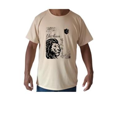 Imagem de Blusas Camisa Unissex Personalizada Caqui Estampa Yeshua Leão de Judá 