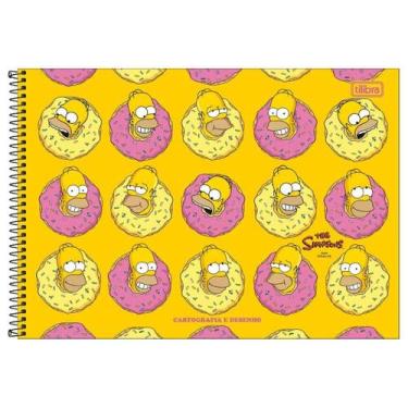 Imagem de Caderno de Desenho Cartografia Espiral 80 Folhas Simpsons Tilibra