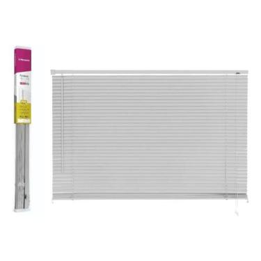 Imagem de Persiana horizontal 120cm x 130cm pvc plastica cinza primafer, Cinza