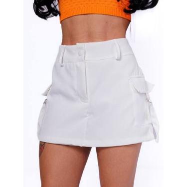 Imagem de Shorts saia cargo alfaiataria - LENIS SOUZA, Branco, G