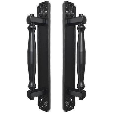 Imagem de Puxador Duplo Strauss 250mm Preto Fosco Porta Pivotante - Maximametais