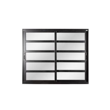 Imagem de Janela de Alumínio de Correr 120x200x8cm 2 Folhas Móveis com Travessas Vidro Liso Topsul Esquadrisul