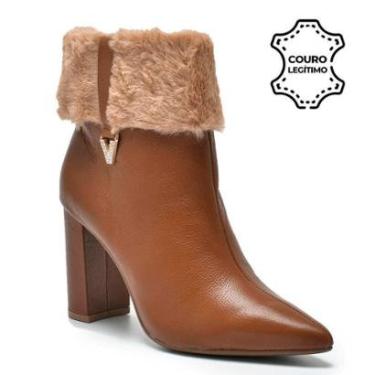 Imagem de Bota de Couro e Cano Curto Via Marte-Feminino