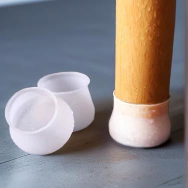 Imagem de 20 peças de tampas de perna de cadeira de silicone, protetores de perna de móveis antiderrapantes para pisos de madeira, almofadas redutoras de ruído e anti-arranhões