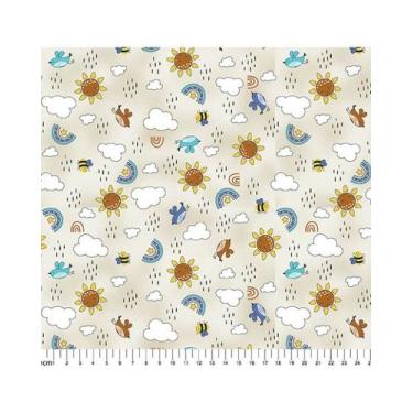 Imagem de Tecido Tricoline Chuvisco Bege para Artesanato - Tecidos Caldeira - 50