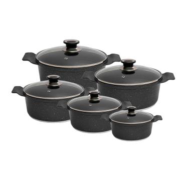 Imagem de Jogo Panelas Granito Antiaderente Gourmet Javali AA 16a24cm