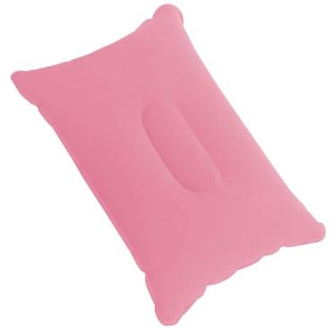 Imagem de Travesseiro Almofada Inflável Portátil Diversas Cores – Conforto para Viagem, Camping, Praia e Descanso (ROSA)