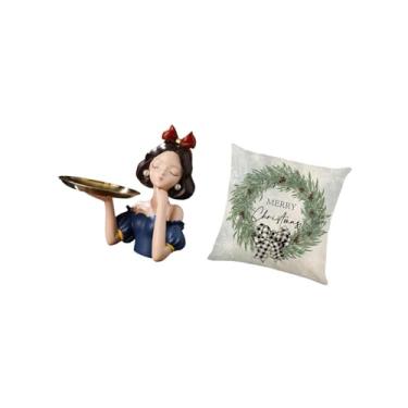 Imagem de Fenteer Estátua de Princesa de Resina de Arte Moderna, Porta-chaves, Bandeja E Capa de Almofada de Natal para Decoração Elegante de Sala de Estar, Sofá, Escri