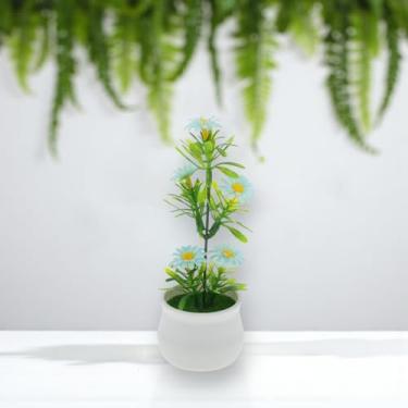 Imagem de Generic 1 peça de plantas artificiais 7 estrelas mini girassol arranjo artificial plástico jade verde 7 x 7 x 15 cm