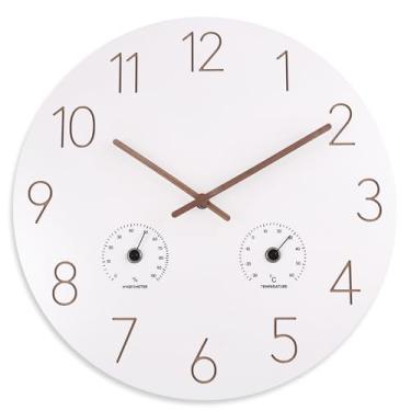 Imagem de Vigorwise Relógio de parede de 35 cm, relógios de parede com moldura de madeira decorativos para cozinha, sala de estar, quarto, inauguração de casa