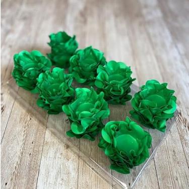 Imagem de Kit com 120 Forminhas para Doces Finos Modelo Flor Luxo – Linha Style – Ideal para Casamentos, Festas e Decoração de Mesa Elegante(VERDE,40 UNIDADES)