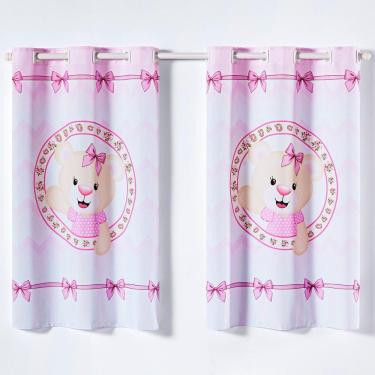 Imagem de Cortina Kids Infantil 2,00M X 1,30M Ursinha Rosa