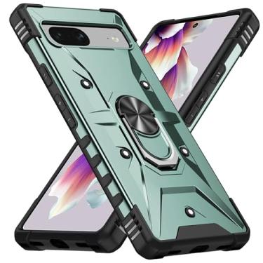 Imagem de SORAKA Capa para Google Pixel 8 com suporte para anel,PC rígido e TPU macio,proteção dupla 2 em 1,compatível com suportes magnéticos para carros