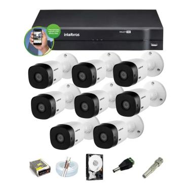 Imagem de Kit Intelbras 8 Cam 1220b Full hd G5 Ir 20m Dvr 8 Mhdx Hd 1 Tb