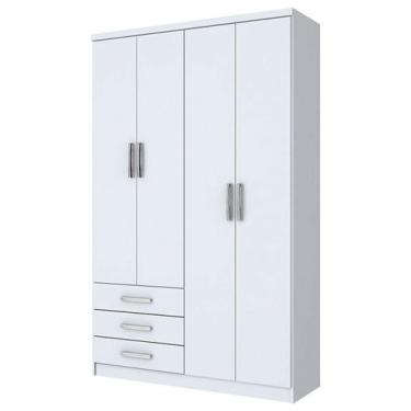 Imagem de Guarda-roupa Solteiro 4 Portas Henn Caju Branco