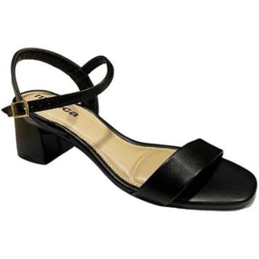 Imagem de Sandália Feminina Salto Bloco Médio Fivela Moleca-Feminino