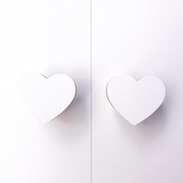 Imagem de 8 Puxadores Coração Branco Infantil Cômoda Móveis Porta Gaveta