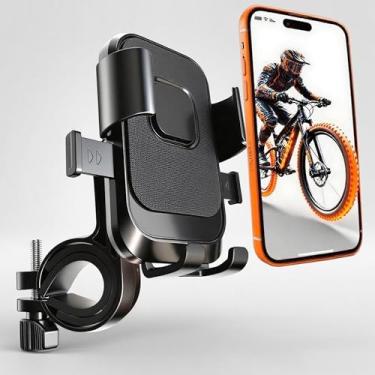 Imagem de YTDSUP Suporte de telefone para bicicleta, suporte de telefone para motocicleta de montanha, trava 1s e guidão de liberação rápida, clipe de celular para iPhone 17 Air Pro Max, Samsung, mais