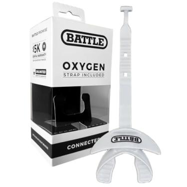 Imagem de Battle Protetor labial de oxigênio com alça conectada, futebol e equipamentos esportivos, suprimento máximo de oxigênio, bocal serve com ou sem suspensórios - tamanho único, branco