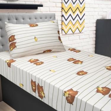 Imagem de Portallar, Jogo Cama Infantil Capivara Solteiro C/Elástico 2 Pçs Malha