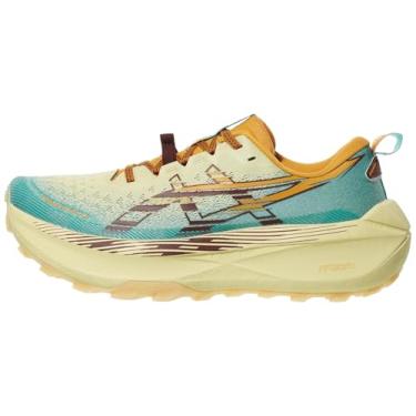 Imagem de ASICS Tênis de corrida masculino Trabuco Max 4, Planeta amarelo trigo/vermelho escuro, 41