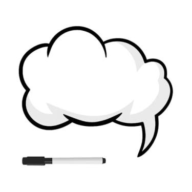 Imagem de Ímã Balão de Diálogo para Anotações com Caneta Superfície Apagável 18x13cm (1, Nuvem)