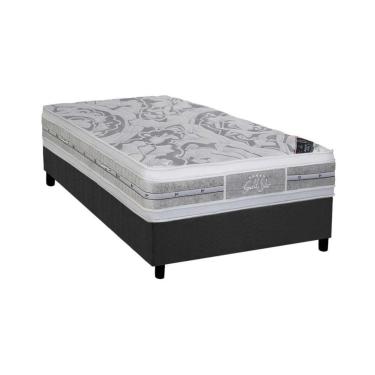 Imagem de Cama Box Solteiro: Colchão Molas Ensacadas Castor Pocket Super Luxo Látex Slx + Base Gray(88X188)