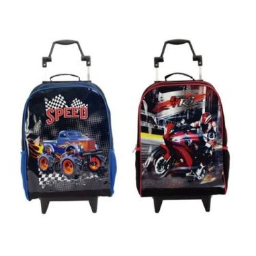 Imagem de Kit Mochila Escolar Infantil de Rodinha com 2 peças - Monster Jam e Mo