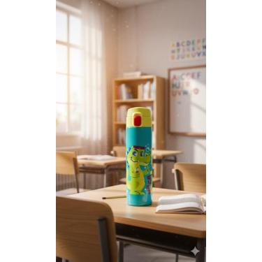 Imagem de Garrafa Térmica infantil Puket Jacaré Relax Azul