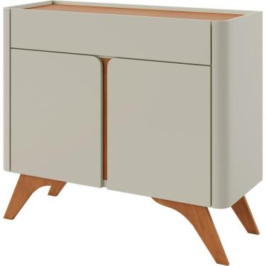 Imagem de Buffet Aros 2 Portas Pés Madeira Maciça - Mavaular Off White-naturale