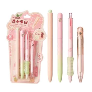 Imagem de lopet 4 canetas de gel perfumadas torcidas, ponta ST de 0,5 mm, tinta preta, refil de aroma de toranja, escrita suave, secagem rápida, estudantes, escola, escritório, artigos de papelaria para meninas