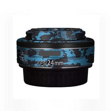 Imagem de EFS 24 2.8 Adesivo de lente de câmera para Canon EF-S 24 mm F2.8 Película protetora de vinil decalque skin (azul cavaleiro)