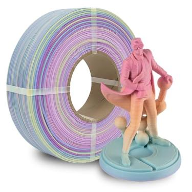 Imagem de Polymaker Panchroma refil carretel gradiente fosco pastel arco-íris PLA 3D refil de filamento, compatível com todos os carretéis reutilizáveis e todas as principais impressoras 3D FDM, livre de