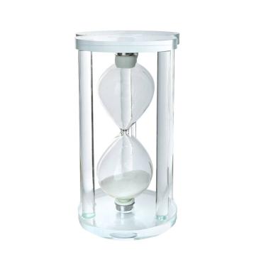 Imagem de Ampulheta Decorativa  De Vidro Com Base De Vidro 1 Minuto 14,5Cm