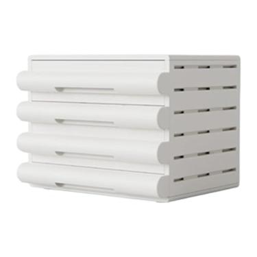 Imagem de Xgdsnly Armário de arquivo pequeno com 4 gavetas de camada, organizador de documentos, gavetas sob a mesa, de armazenamento, Branco, Área de Trabalho