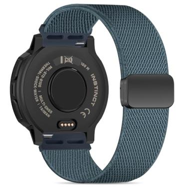 Imagem de Bolesi Pulseiras de relógio de nylon elástico compatíveis com Garmin Instinct 2/3 de 45 mm/1 Solar, macia, respirável, ajustável com fecho magnético, pulseira esportiva para Instinct 2 Surf/Tactical