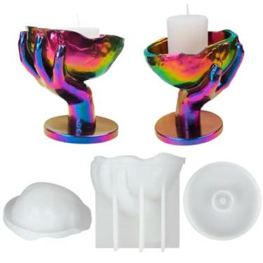 Imagem de Conjunto de moldes de silicone DIY para suporte de vela: jarra de joias e molde de resina antiaderente