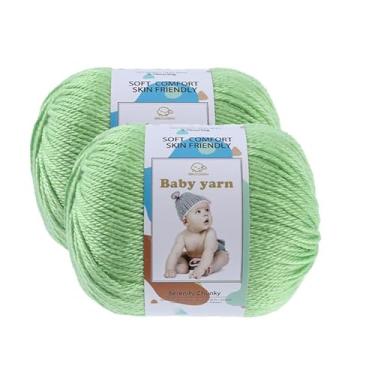 Imagem de Fio de malha para bebês – lã merino 10%, algodão 40%, nylon, 50% novelo de fio macio misturado adequado para tricô de crochê, cobertores de bebê e roupas (aproximadamente 50 g/160 jardas) [conjunto de