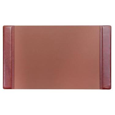 Imagem de Dacasso Almofada de mesa de couro mocha de 86 cm x 50 cm com trilhos laterais - Protetor de superfície de mesa executiva - mata-borrão de couro de luxo para escrever